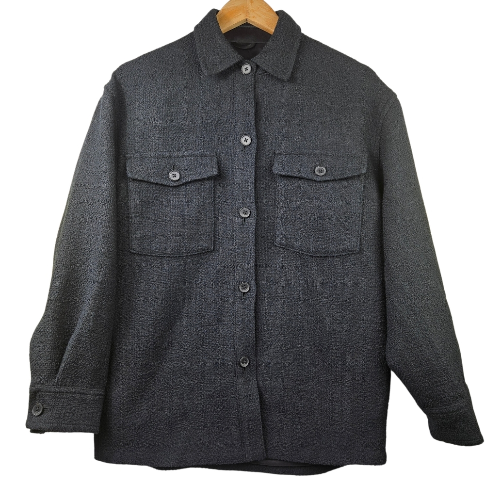 Babaton By Aritzia Womens Sz 1 Shirt Button-Up Jacket Oversized In Black